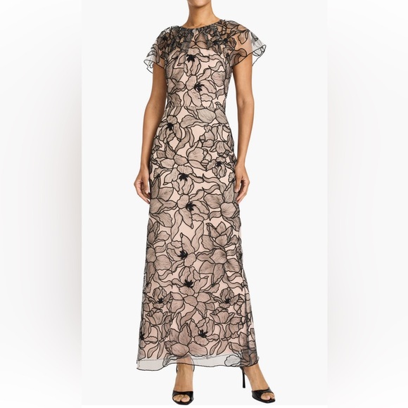Maggy London Illusion Mesh Gown - Picture 1 of 1